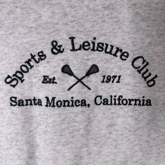 Abercrombie & Fitch Gray Cropped Sweatshirt Santa Monica California Preppy Sz S - Picture 4 of 6
